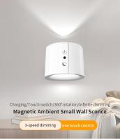 Lámpara Nocturna LED Magnética Recargable Con Control Remoto Y Toque Iluminación De Lectura Para Armario Luz De Pared - details 0
