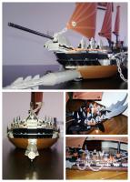 Bloques De Construcción De Barco De Perla Negra Juguete De Montaje Para Niños Regalo De Cumpleaños Y Navidad Ambush Warship De Pirates of Caribbean Compatible Con Lego - details 7