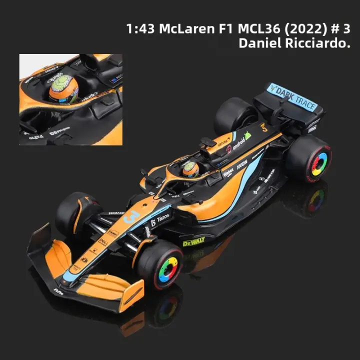 Modelo De Coche De Carreras Bburago 1:43 McLaren F1 MCL36 2022 Australian Grand Prix GP #3 Ricciardo #4 Norris Aleación Vehículo Die-cast Juguete De Carreras - 1