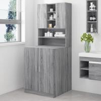 vidaXL Armario de Lavadora Madera Contrachapada Baño Aseo Color Gris sonoma,  Roble ahumado,  Marrón roble y mas - details 2