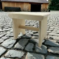 MINOKUA - Taburete de Madera Maciza Natural 30 X 19 X 24 Cm - Asiento Infantil y Reposapiés - details 2