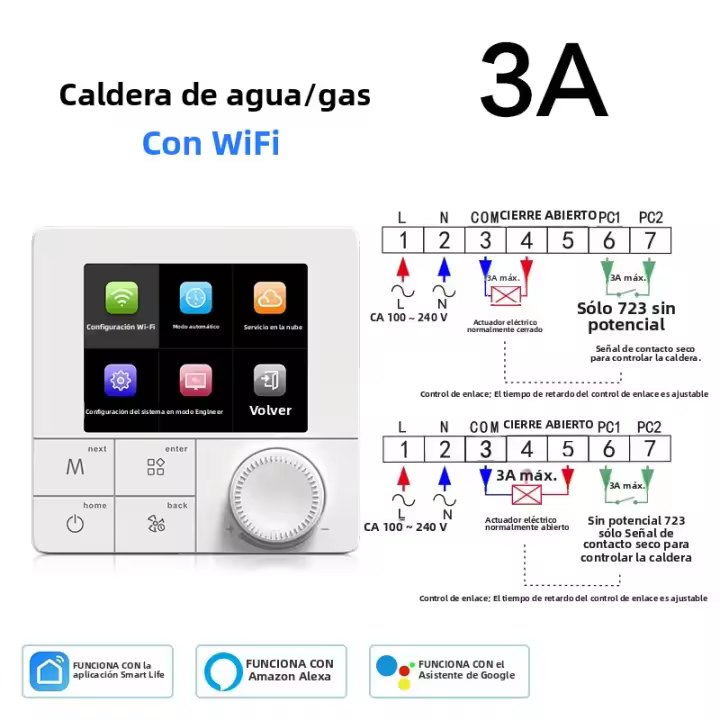Termostato Inteligente Tuya WiFi Para Calefacción Eléctrica Y Agua/Boiler Gas Controlador De Temperatura Compatible Con Google Home Y Alexa 220V - 1