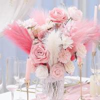 9Pcs Pampas De Poliéster Artificiales Decoración De Flores Silken Para Bodas Y Fiestas Arreglo Floral Para Hogar Y Jardín - details 6