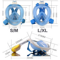 Máscara de buceo de verano, gafas de natación, traje de snorkel de silicona completamente seco - details 11