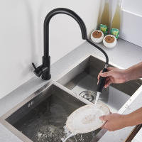 Grifo De Cocina Inteligente Con Sensor Y Pantufla Moverse 360° Monohandle Toque Brushed Doble Modo Agua Grifo Mezclador Montado En La Mesa Cromado Contemporáneo - details 8