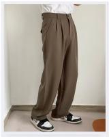 Pantalones Rectos De Pierna Alta Para Mujer Estilo Coreano Casual Cierre Elástico Polyester Pantalones De Nine Point - details 3