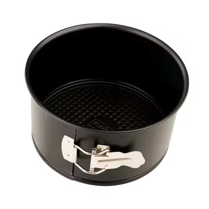 Zenker Molde Alto para Bizcochos y Repostería con Fondo Desmontable en Acero, Revestimiento AntiadherenteTeflon, apto para Tartas Altas y Panettone, 18x10 cm, Color Negro, 1 ud - 1