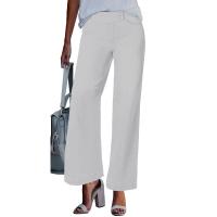 Ropa De Mujer Ropa Interior Ropa Interior De Verano 2024 Jeans Retro Para Mujer Pantalones De Pierna Ancha Casual Denim Azul Blanco - details 2