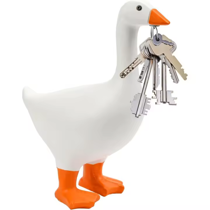 Linda estatua de Pato Ganso de Resina, almacenamiento de Llaves, figura de animal, decoración del Hogar, decoración de Habitación kawaii, Escultura, decoración de dormitorio - 1