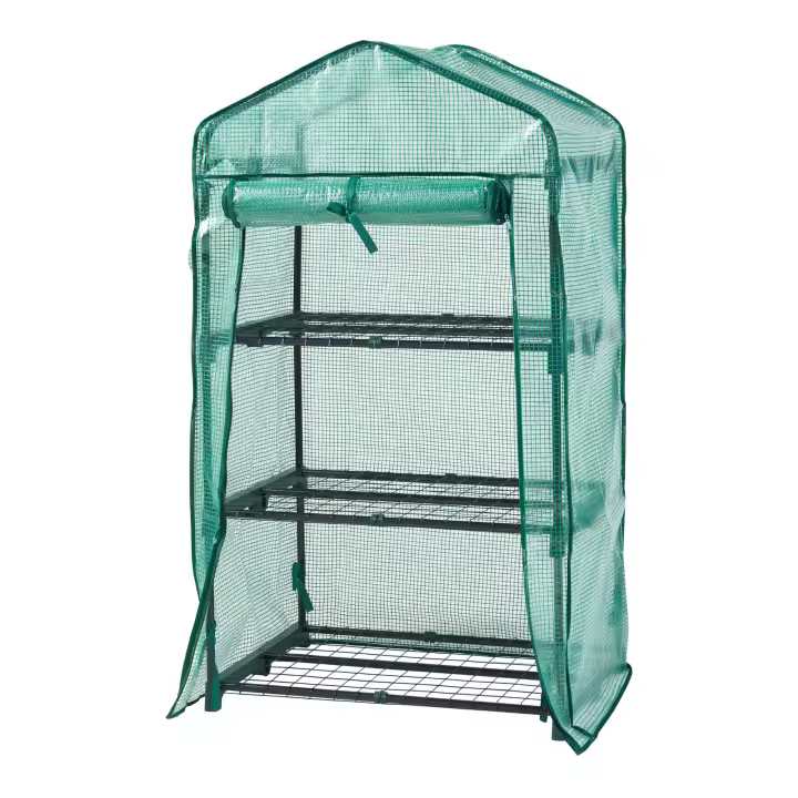 Invernadero de lámina Chaam con puerta acero y cubierta 125x69x49cm - Verde [en.casa] - 1