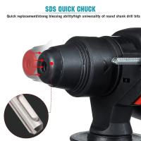taladro rotativo inalámbrico sin escobillas, 2000W, 10600IPM, martillo eléctrico recargable, taladro de impacto para batería Makita - details 4