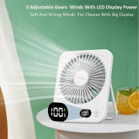 Ventilador De Mesa Portátil Mini Plegable Con 5 Velocidades USB Recargable Para Estudiantes Y Oficina Instalación En Pared - details 6