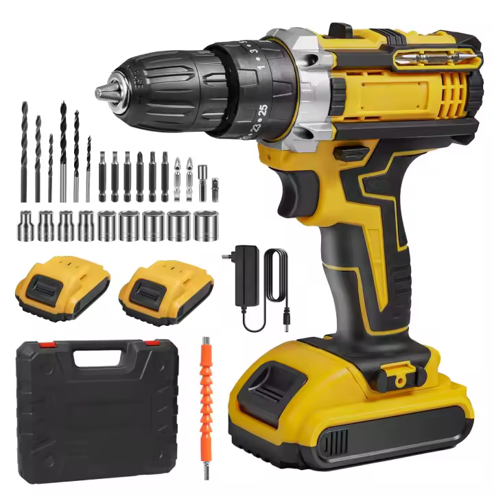 Cordless Drill Electric Screwdriver 3/8" Keyless Chuck 2 Speeds 25 3 Clutch Drill 45Nm Power Tools For Dewalt 20V Battery - 1
