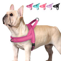 Harnés De Nylon Para Perros Y Gatos Con Colchón Ajustable Suave Para Exterior No Pull Para Bulldog Francés Chihuahua Perro Pupusa Color Negro/Azul/Rosa Tamaños XS/S/M - details 1
