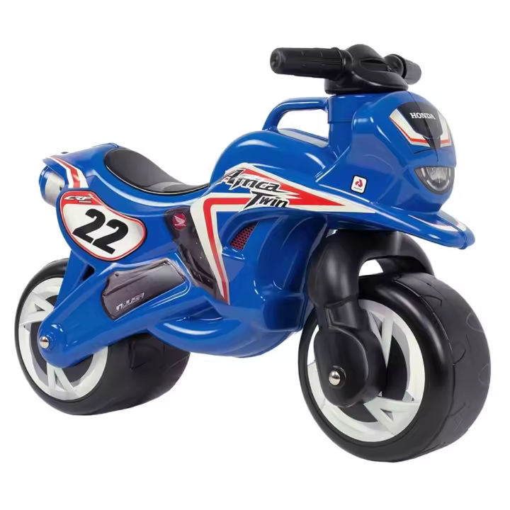 INJUSA - Moto Correpasillos Tundra Tornado | Andador Bebé | Moto para Niños de 18 a 48 Meses | Ruedas Anchas de Plástico | Decoración Permanente e Impermeable | Asa de Transporte para Padres | Versiones: Honda, Repsol y Marca Injusa en Azul o Rosa - 1