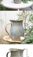 Vaso De Flores Estilo Francés Rústico Shabby Chic Galvanizado Vintage Decorativo Para Casa Y Jardín Metal Vintage - details 1