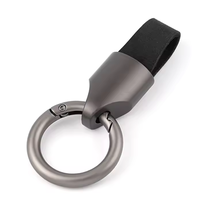 Llavero De Titanio Y Cuero Vacío Llavero De Coche Para Hombre Llavero De Colgante Creativo Accesorio Pequeño EDC Regalo Ideal Para Exteriores - 1