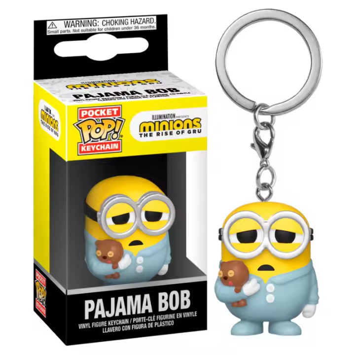 Llavero Pocket POP Minions 2 Pajama BobFigura  Coleccionable - Idea de Regalo- Mercancia Oficial - Juguetes para Niños y Adultos - Movies Fans - Muñeco para Coleccionistas y Exposición - 1