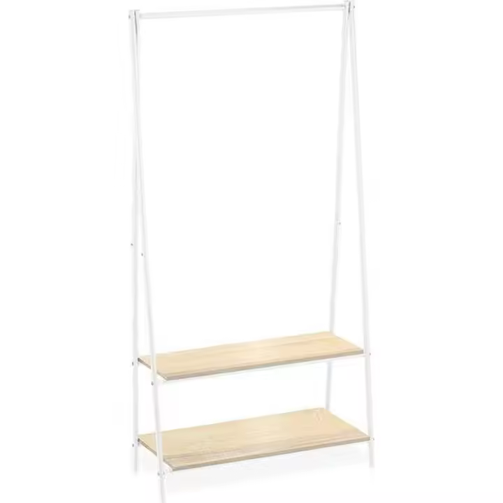 Confortime - Perchero Metal Madera 2 Niveles Blanco - Perchero Práctico y Funcional con Diseño Moderno y Estilizado - Duradero y Versátil para Diferentes Espacios - 1