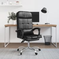 vidaXL Silla de oficina reclinable masaje cuero sintético en color Blanco/Negro/Rosa | cómodas modernas ergonómicas para comedor cocina salón hogar - details 1