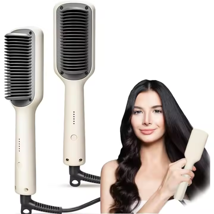 Peine para alisar el cabello, cepillo alisador con ajuste de temperatura de 3 velocidades, plancha para el cabello que reduce el frizz - 1