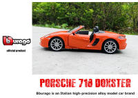 Modelo De Coche De Aleación Bburago 1:24 Porsche 718 Boxster Simulación Decoración Colección Juguete Regalo Para Niños Y Adultos - details 2