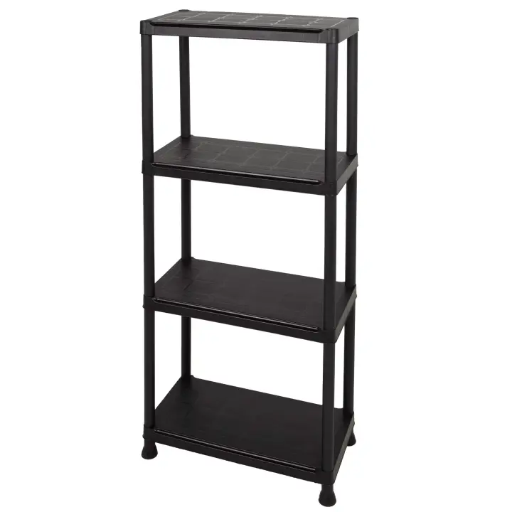 Curver - Estantería almacenaje, 90% plástico reciclado, color negro, fácil montaje sin herramientas, estable y resistente, almacenamiento ampliable, multiusos, variedad de medidas, ideal para trasteros, garajes, patios o balcones - 1