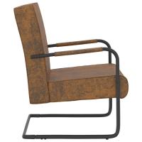 vidaXL Silla voladiza de tela marrón Sillon Dormitorio Sillon Comodos Silla Relax Sillón Sofá - details 2