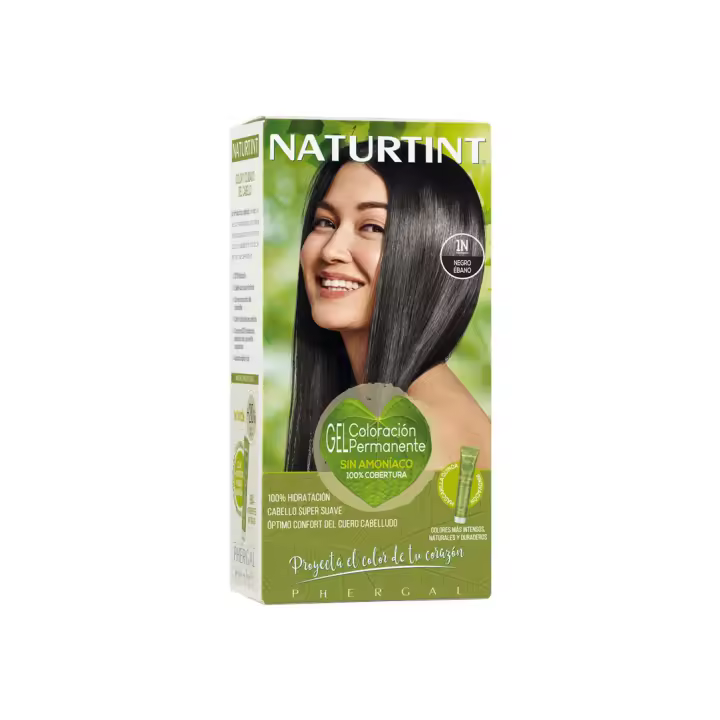 Naturtint Tinte 1N Negro Permanente SIN Amoníaco | Cobertura Total de Canas - 1