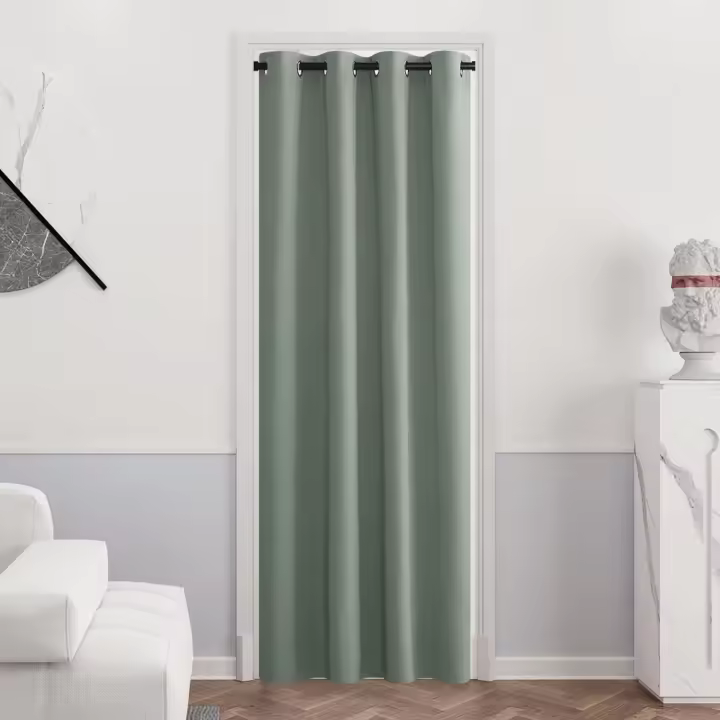 PONY DANCE Sage Green Window Blackout Door Curtain with Eyelet for Living Room, Thermal Insulates Energy Saving Curtain 90 Inch Drop Extra Long Drapes for Room Darkening, 1 Panel, W42 X L90 - 1