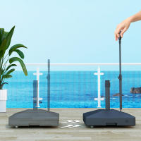 Outsunny Base para Sombrilla Cuadrada Soporte para Parasol con Ruedas Pie para Sombrilla con Asa Ajustable Rellenable con Agua 45L o Arena 55kg para Jardín Terraza Negro - details 3