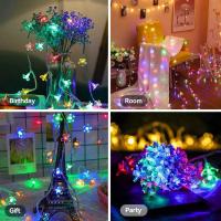 Luces De Fairy LED De Flor De Cerezo 1pc Lámpara De Garlanda De Cristal Operada Por Batería Para Decoración Interior De Vacaciones - details 9