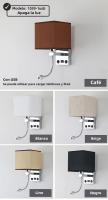 Lámpara De Pared Moderna E27 Con Luz De Lectura LED Y USB Para Dormitorio Sala De Estar Hotel Instalación En La Pared Material De Tela - details 6