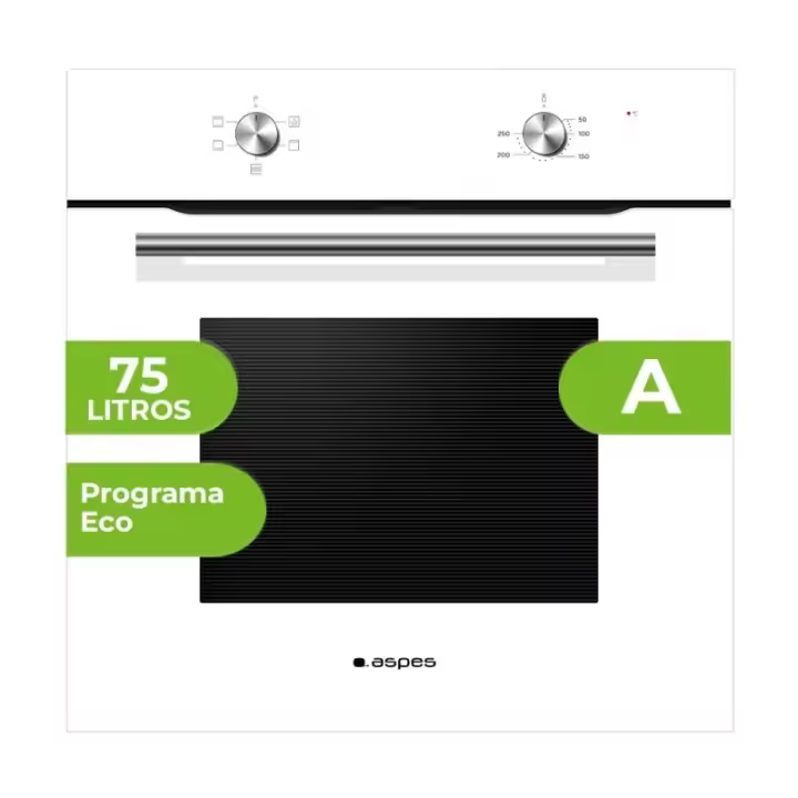 Horno Convencional Limpieza Manual ASPES AH4701EB 59cm Blanco 75L  | Clase A - 1