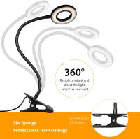 Lámpara De Escritorio LED Flexible 360° Con 48 LEDs Luz De Trabajo Ajustable Para Leer Y Escritura En La Habitación Luz De Cama USB Protección Ocular - details 3