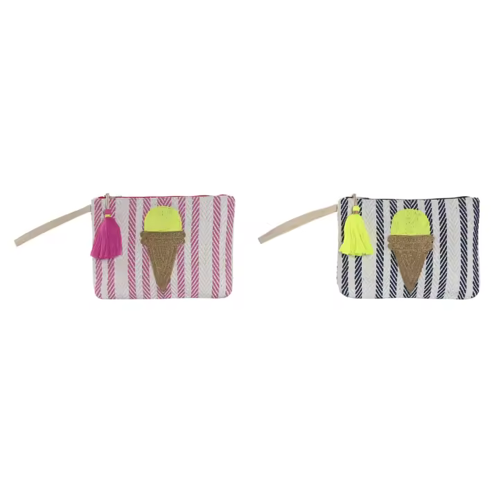 Neceser Home ESPRIT Azul Rosa 26 x 2 x 19 cm (2 Unidades) - 1