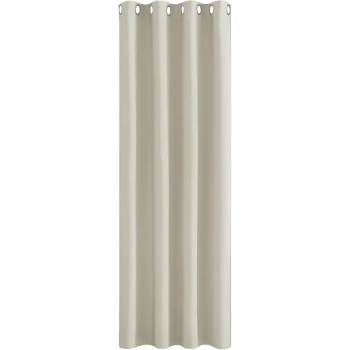 PONY DANCE Curtain for Girls Bedroom - Window Treatment for Living Room Eyelet Top Drape Room Darkening Thermal Insulated, Single Panel, W 55-inch L 102-inch, Light Beige - 1