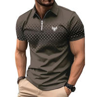 Camisa Polo Hombre Verano Manga Corta Cierre Invisible Moda Casual Polyester Transpirable Contraste De Colores - details 4