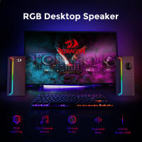 Barra de Sonido Para Tv Altavoz Bluetooth Portátil Potente Redragon GS580 Calliope Altavoces de Escritorio RGB, Sonido Mejorado de 2.0 Canales y Control de Volumen con Cable de 3.5mm - Negro - details 0