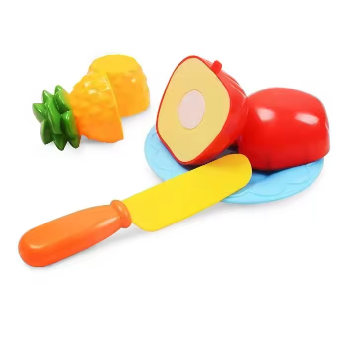 Juego De Cocina Para Niños 9 Piezas Simulación De Frutas Y Verduras Juguetes Educativos Montessori De Plástico PVC Sin Batería Regalo Para Niños - 1