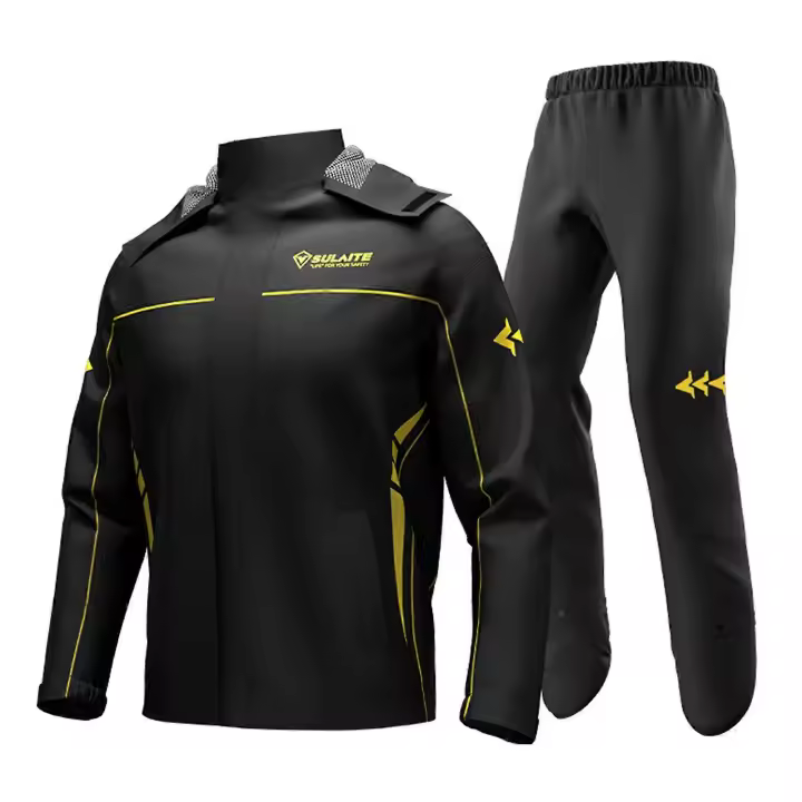Waterproof Motorcycle Rain Suit Men Women Cycling Rain Gear Jacket and Pants with Storage Bag - 1
