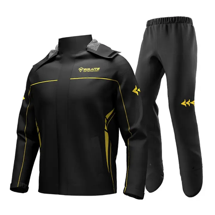 Waterproof Motorcycle Rain Suit Men Women Cycling Rain Gear Jacket and Pants with Storage Bag - 1