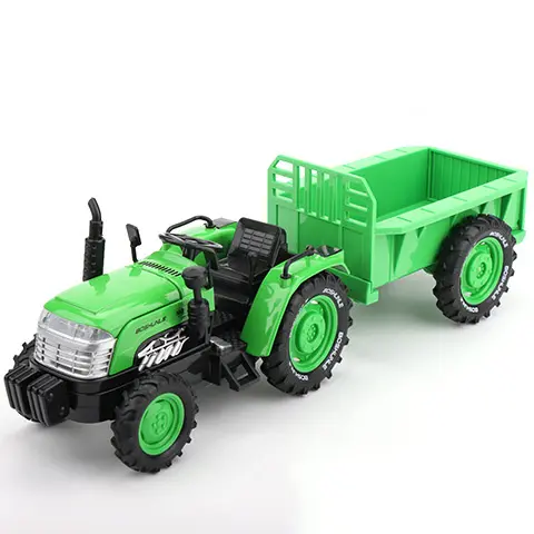 Juguete De Tractor Redondo 1/32 Con Retroceso Luz Y Sonido Vehículos Educativos Para Niños Metálicos Duraderos Tamaño Aproximado 30*9*8 CM - 1