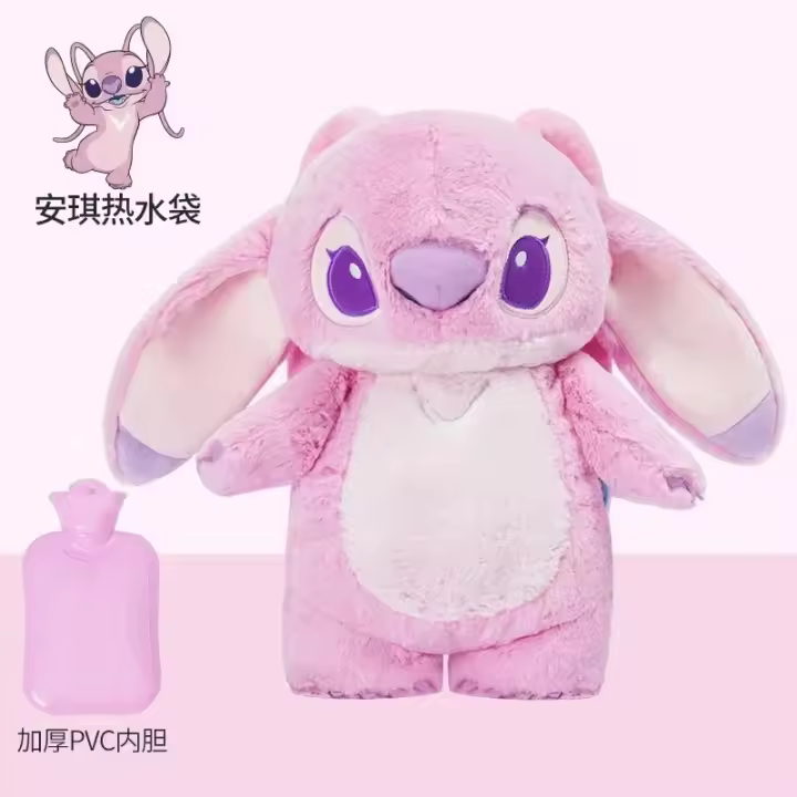 Bolsa De Mano Caliente Con Peluche Stitch De Disney Ángel Botella De Agua Caliente Portátil Regalo Para Novia Con Tema De Peluches De Personajes De TV Y Películas - 1