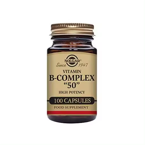 Solgar Vitamina B-Complex 50 Alta Potencia | Metabolismo Energético | Rendimiento Intelectual | 100 Cápsulas Vegetales - 1