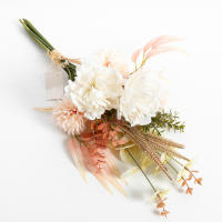 Flores Artificiales De Seda Para Bodas Navidad Decoración De Habitaciones Centro De Mesa Arreglo De Mesa Novia Bouquet Falso - details 5