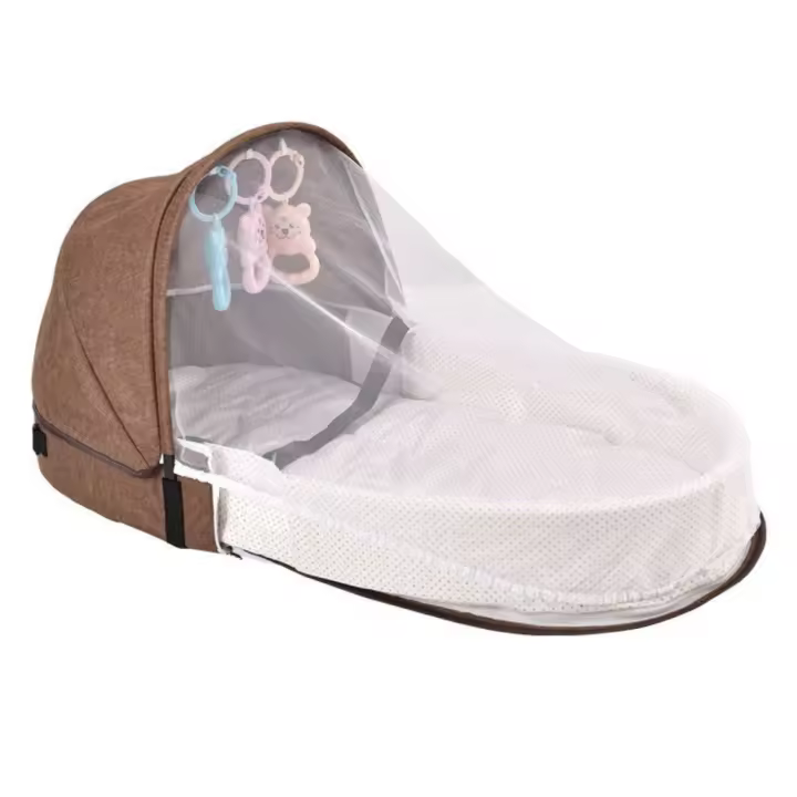 Capazo portátil-capazo de viaje/exterior ergonómico y plegable con mosquitera aisrante y transpirable - 1