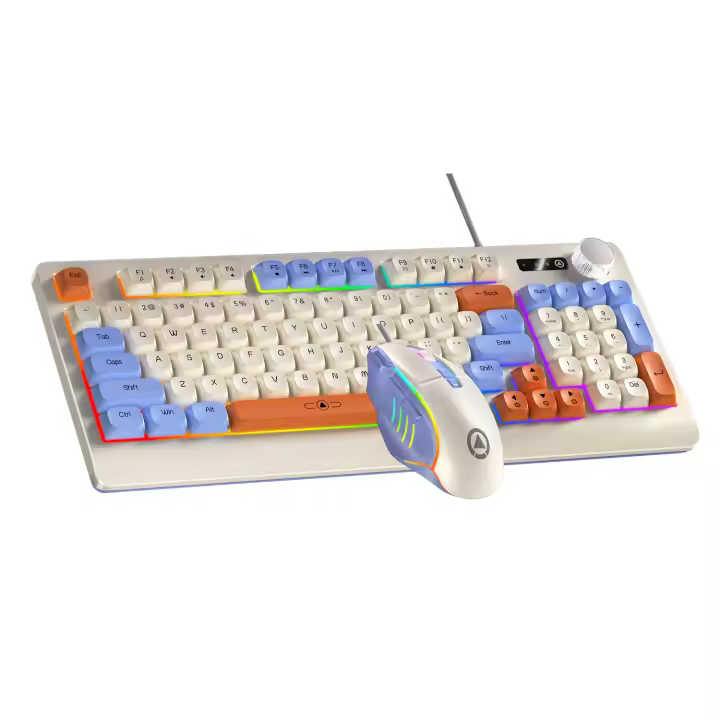 Juego De Teclado Y Ratón Para PC Accesorios De Jugador Con Iluminación USB Bajo Perfil Compatible Con Computadora Estándar - 1