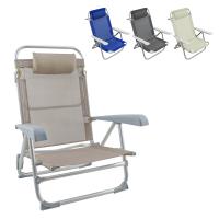 Mediawave Store silla de playa en Textilene con cojín reclinable, estructura de aluminio, ideal para jardín y terraza - details 0