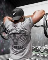 Camiseta De Hombre Para Fitness Y Deporte De Verano Con Manga Corta Algodón Elástico Suéter Holgado Musculado Para Entrenamiento Y Correr - details 8